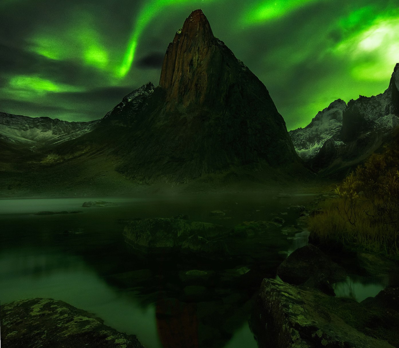 Green Aurora at 1334 x 750 iPhone 7 size wallpapers HD quality