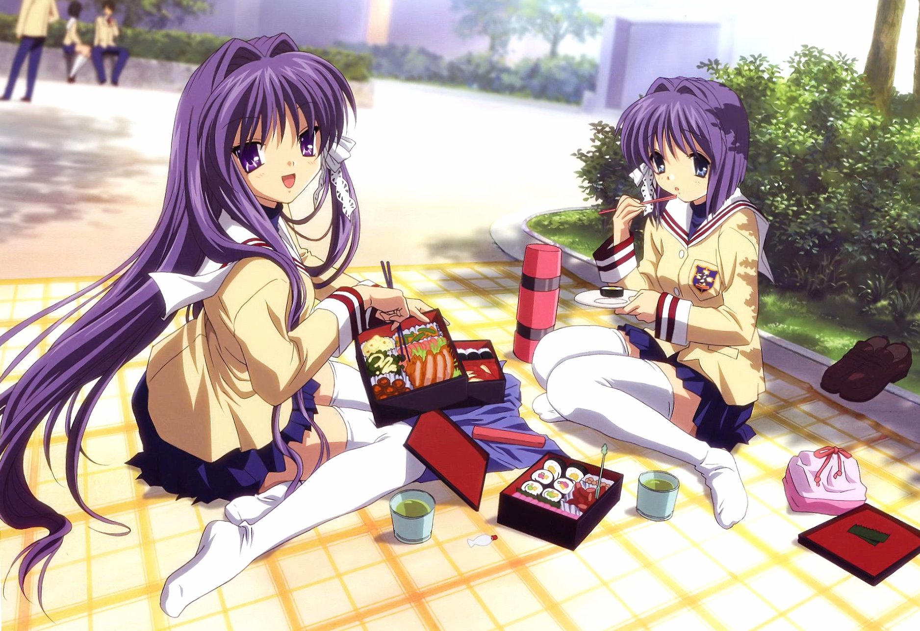 Kyou and ryou clannad anime at 2048 x 2048 iPad size wallpapers HD quality
