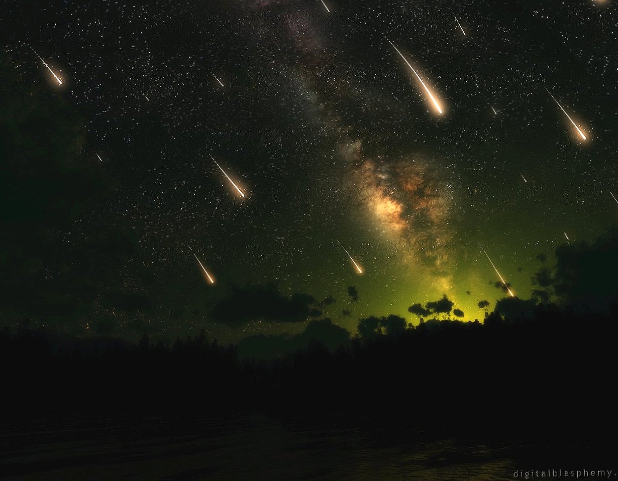 Meteors raining at 1152 x 864 size wallpapers HD quality