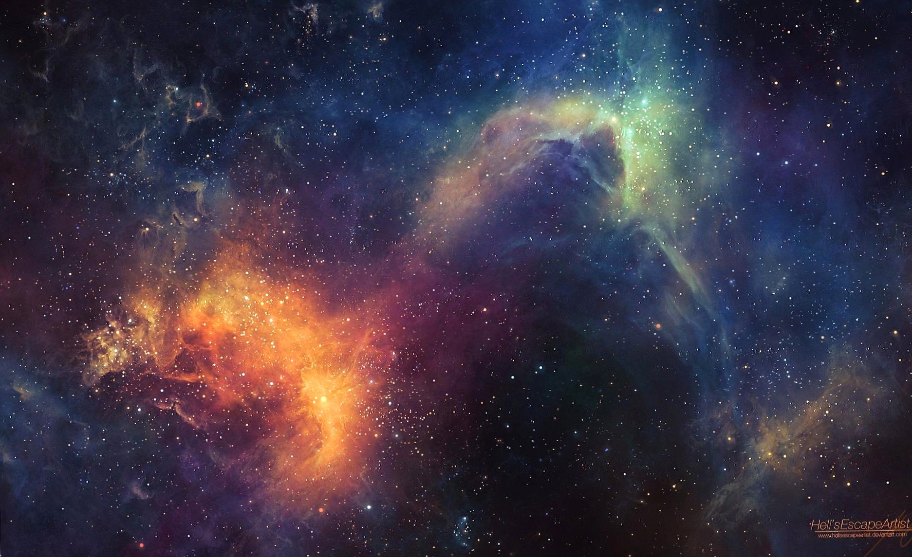 Multicolor nebula at 640 x 1136 iPhone 5 size wallpapers HD quality