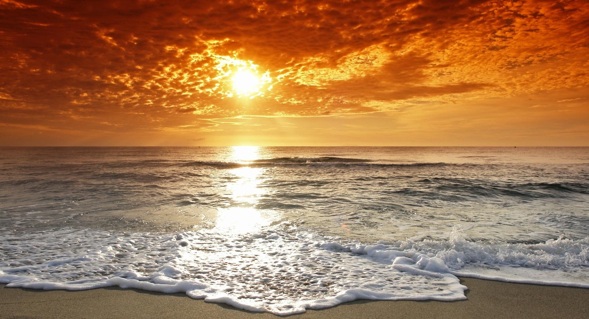Seaside Sunset at 640 x 1136 iPhone 5 size wallpapers HD quality