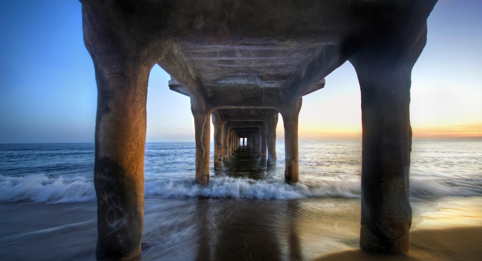 Sunset Under The Pier at 1152 x 864 size wallpapers HD quality