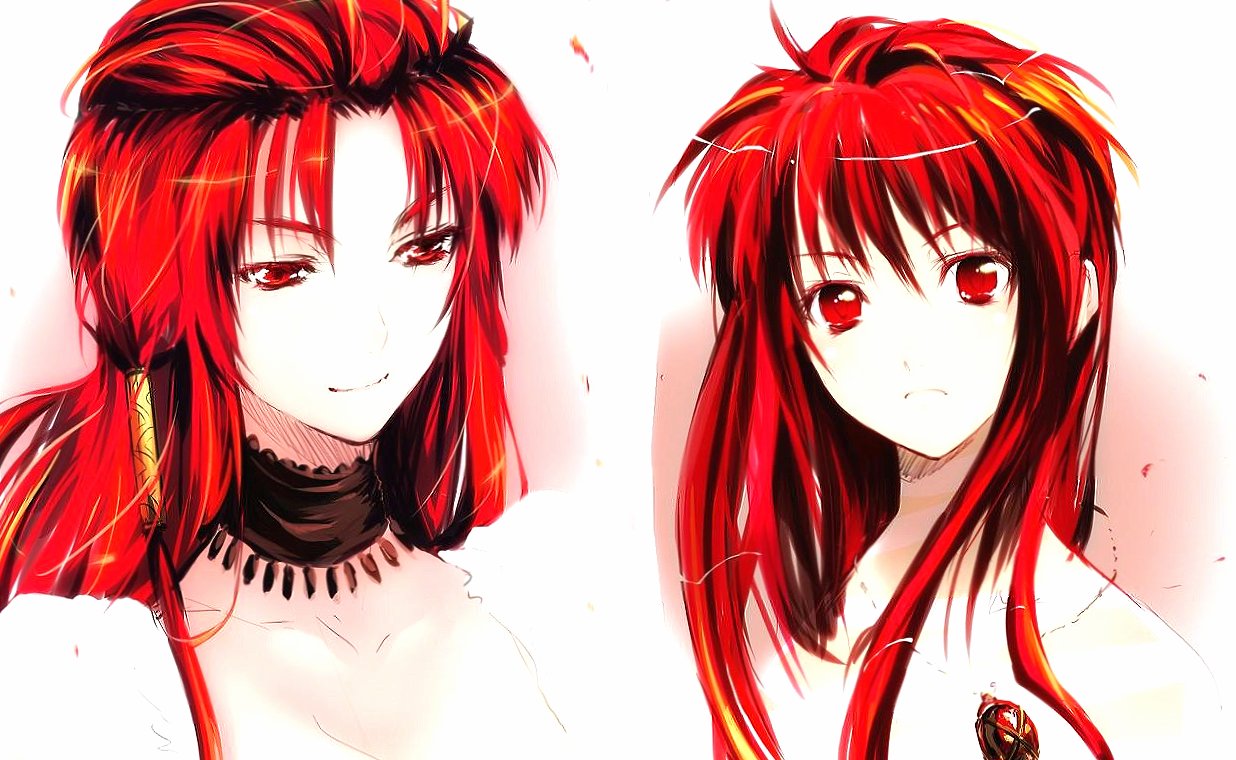 Two red hairs girls anime at 1280 x 960 size wallpapers HD quality
