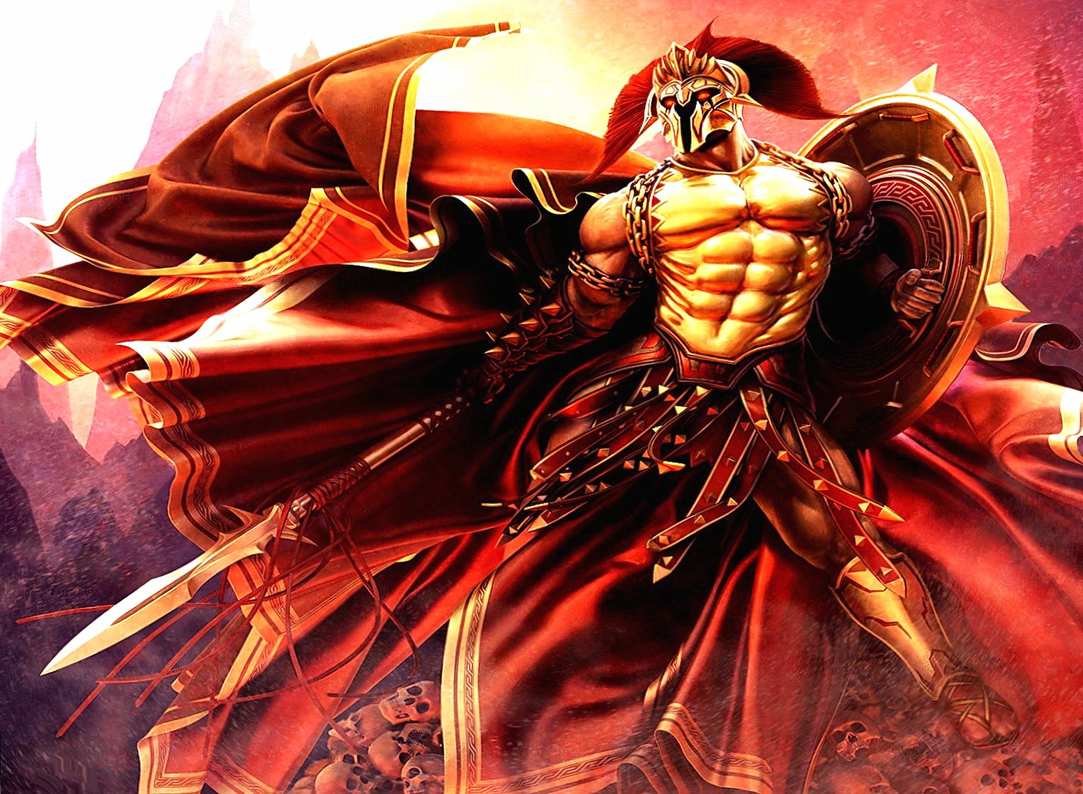 Warrior and skulls at 1280 x 960 size wallpapers HD quality