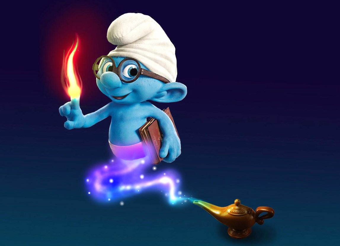 Weird alladin smurf at 1152 x 864 size wallpapers HD quality