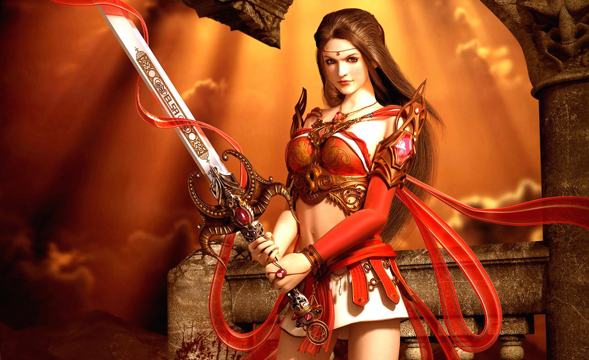 Woman with sword at 1280 x 960 size wallpapers HD quality