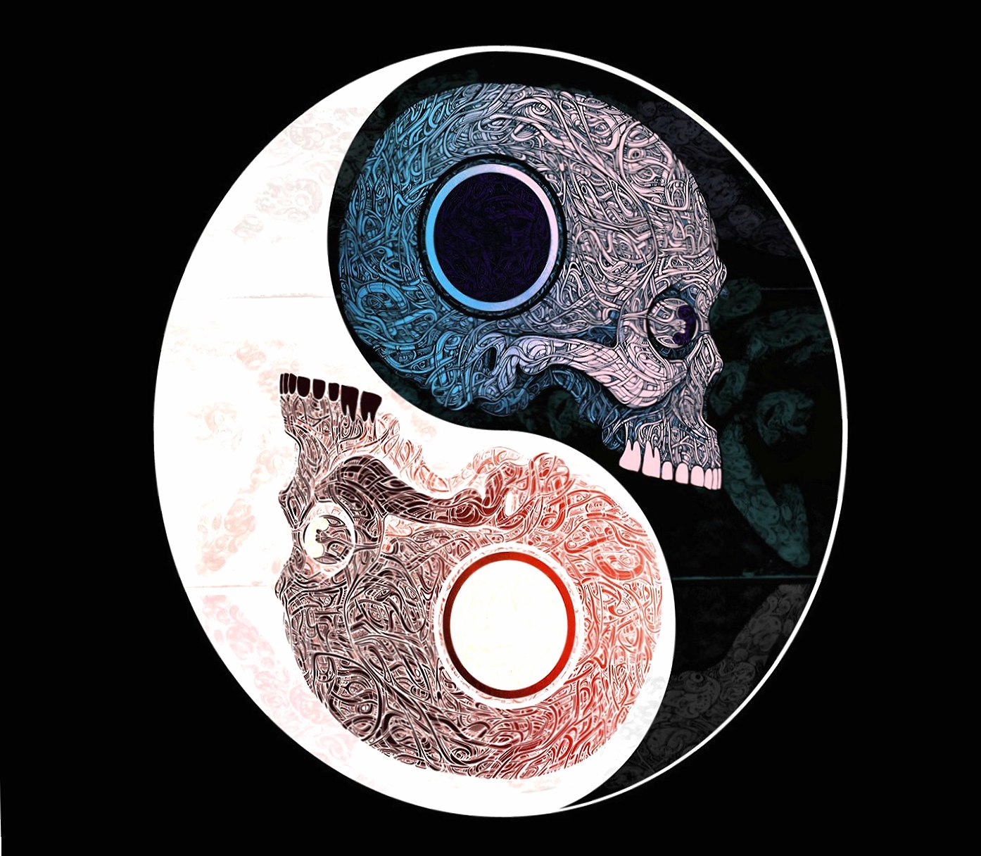 yin-yang at 640 x 960 iPhone 4 size wallpapers HD quality