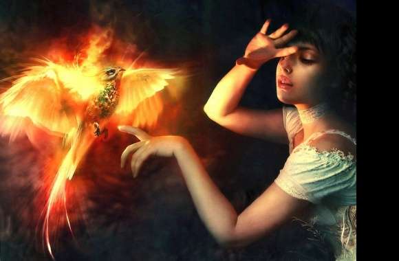 Girl and phoenix