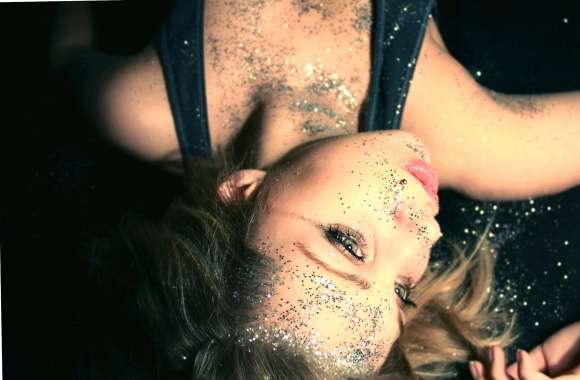 Girl covered in glitter