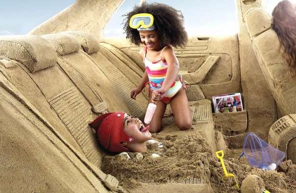 Sand car beach childrens digital