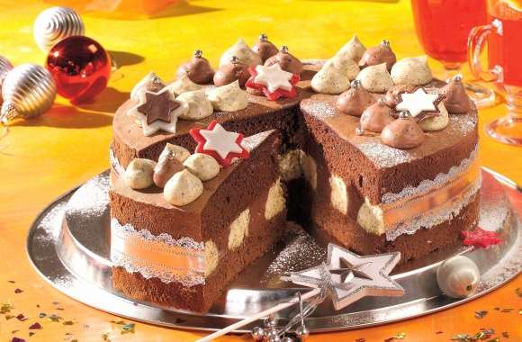 Soft cake with chocolate