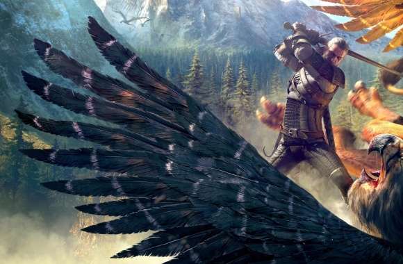 The Witcher 3 Wild Hunt Geralt and a Griffin