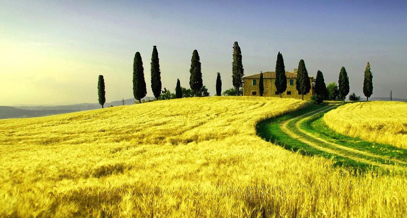 Amazing tuscan landscape at 640 x 960 iPhone 4 size wallpapers HD quality