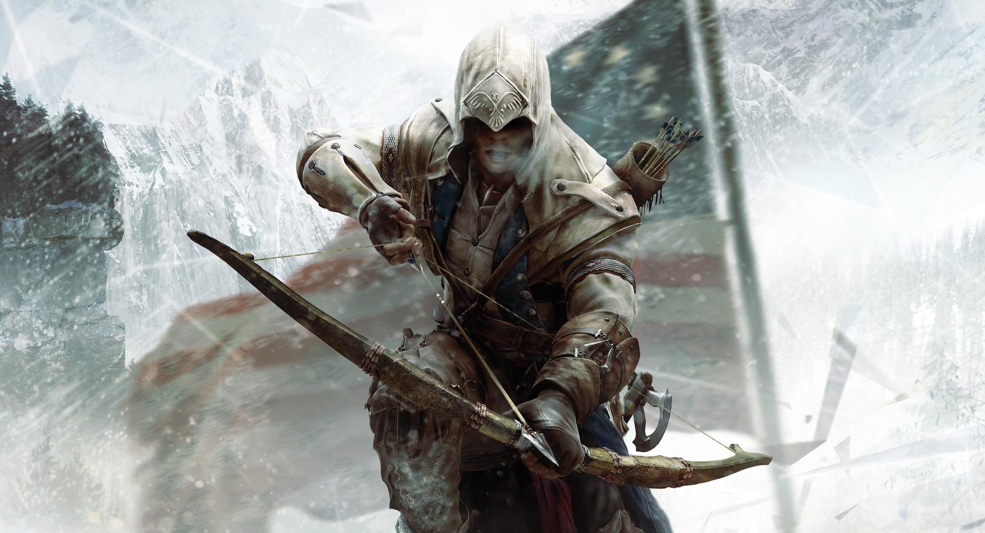 Assassins Creed 3 Connor Bow at 1024 x 1024 iPad size wallpapers HD quality