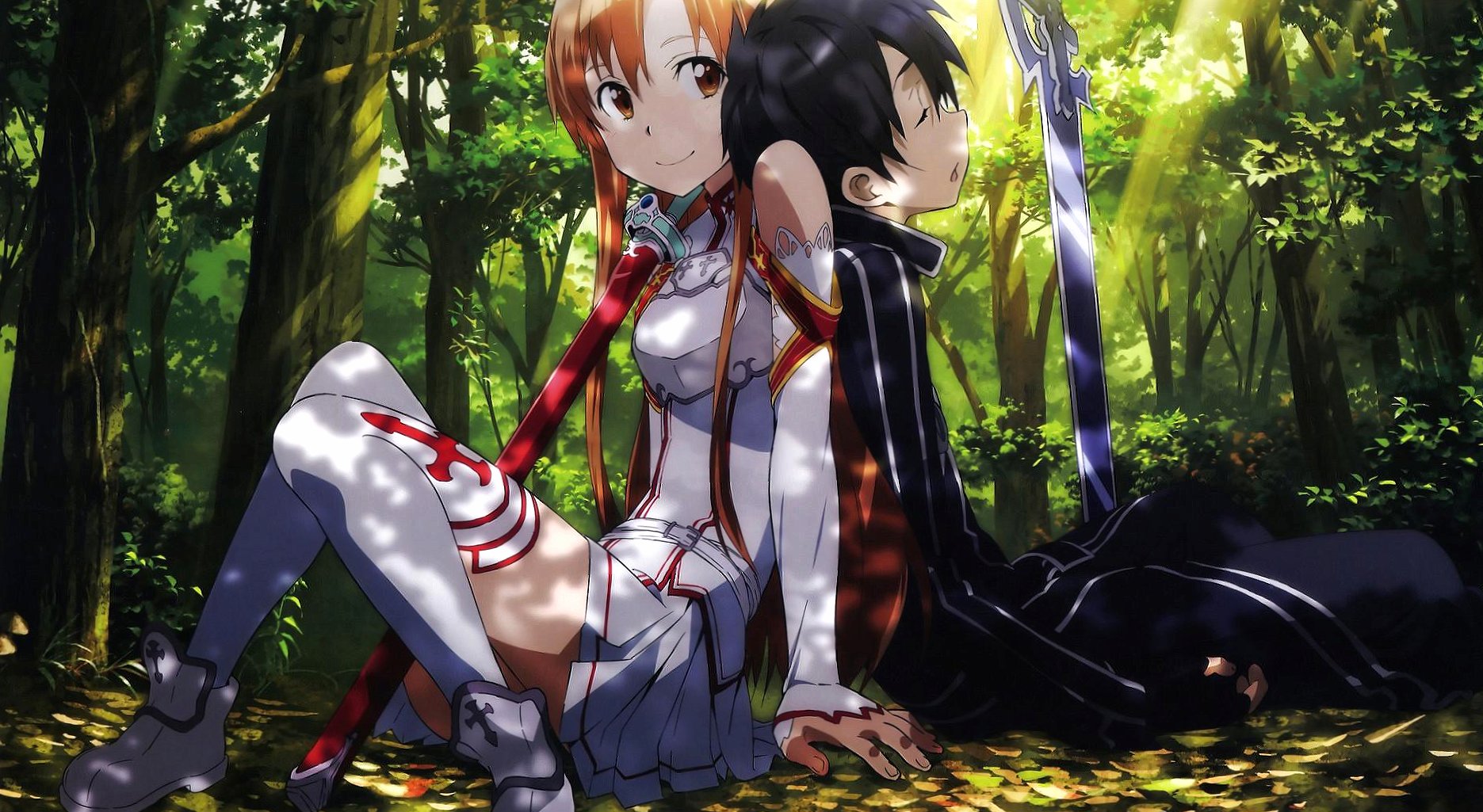 Asuna and kirito anime at 1280 x 960 size wallpapers HD quality