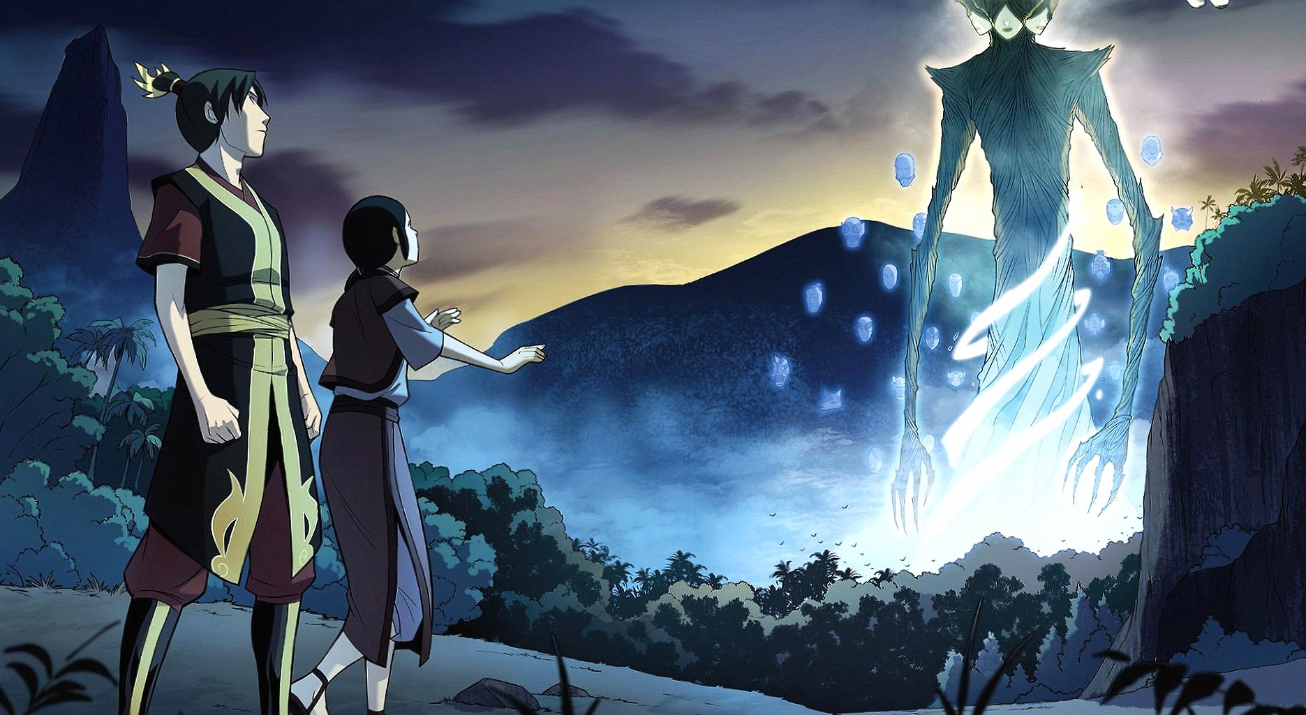 Avatar three faces anime at 1152 x 864 size wallpapers HD quality