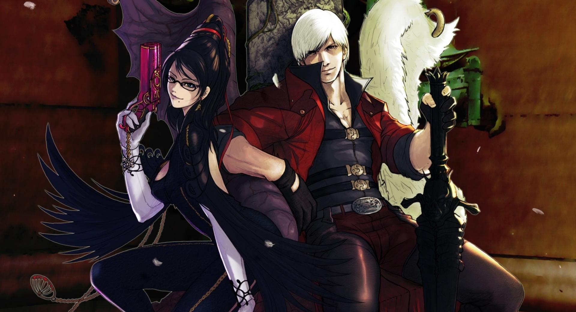 Bayonetta And Dante  Devil May Cry at 1024 x 1024 iPad size wallpapers HD quality