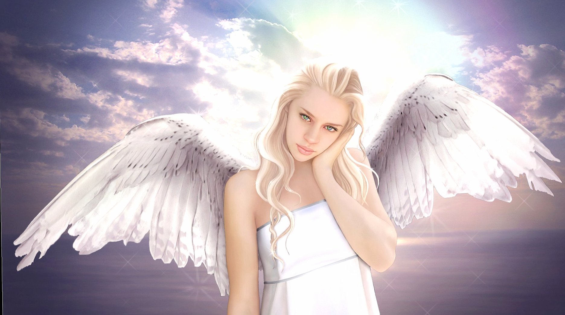 Blonde angel fantasy at 1152 x 864 size wallpapers HD quality