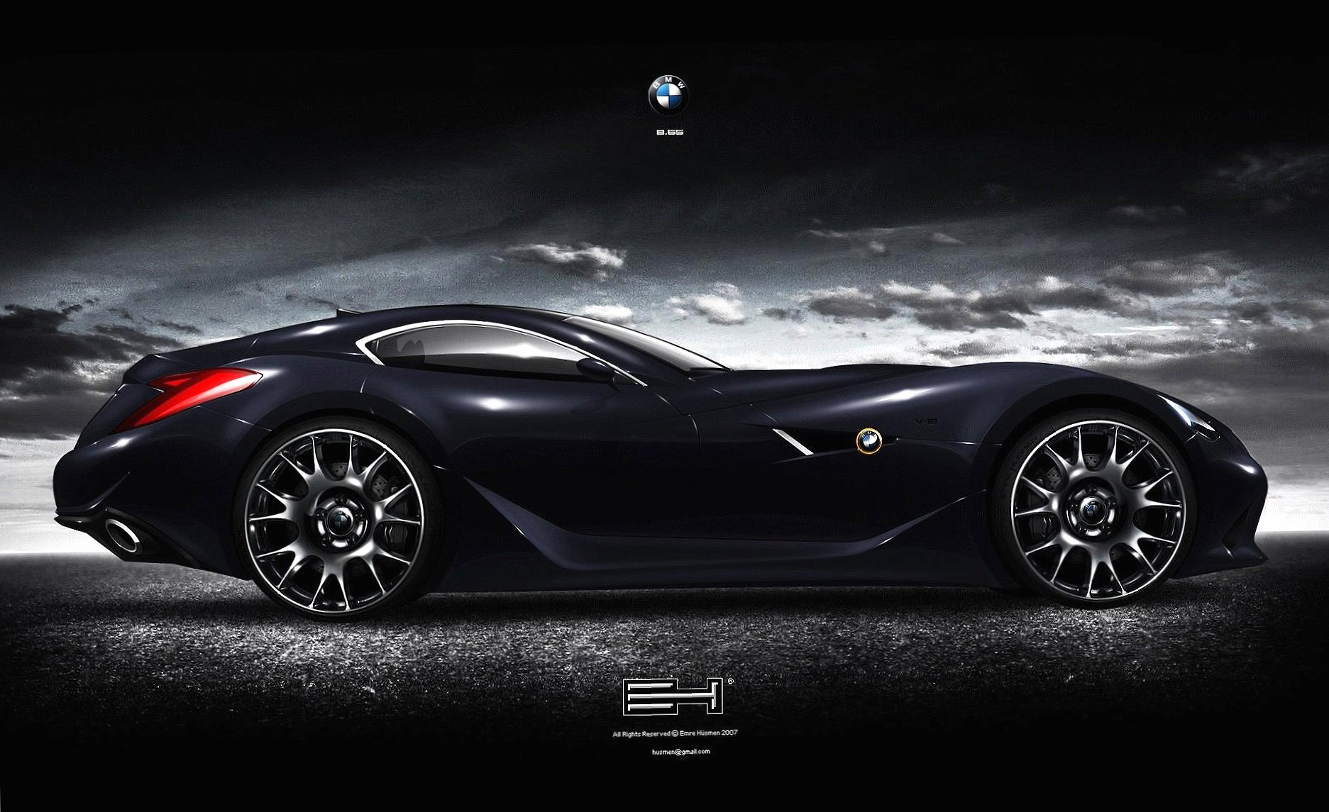 Bmw v12 roadster concept car at 1024 x 1024 iPad size wallpapers HD quality