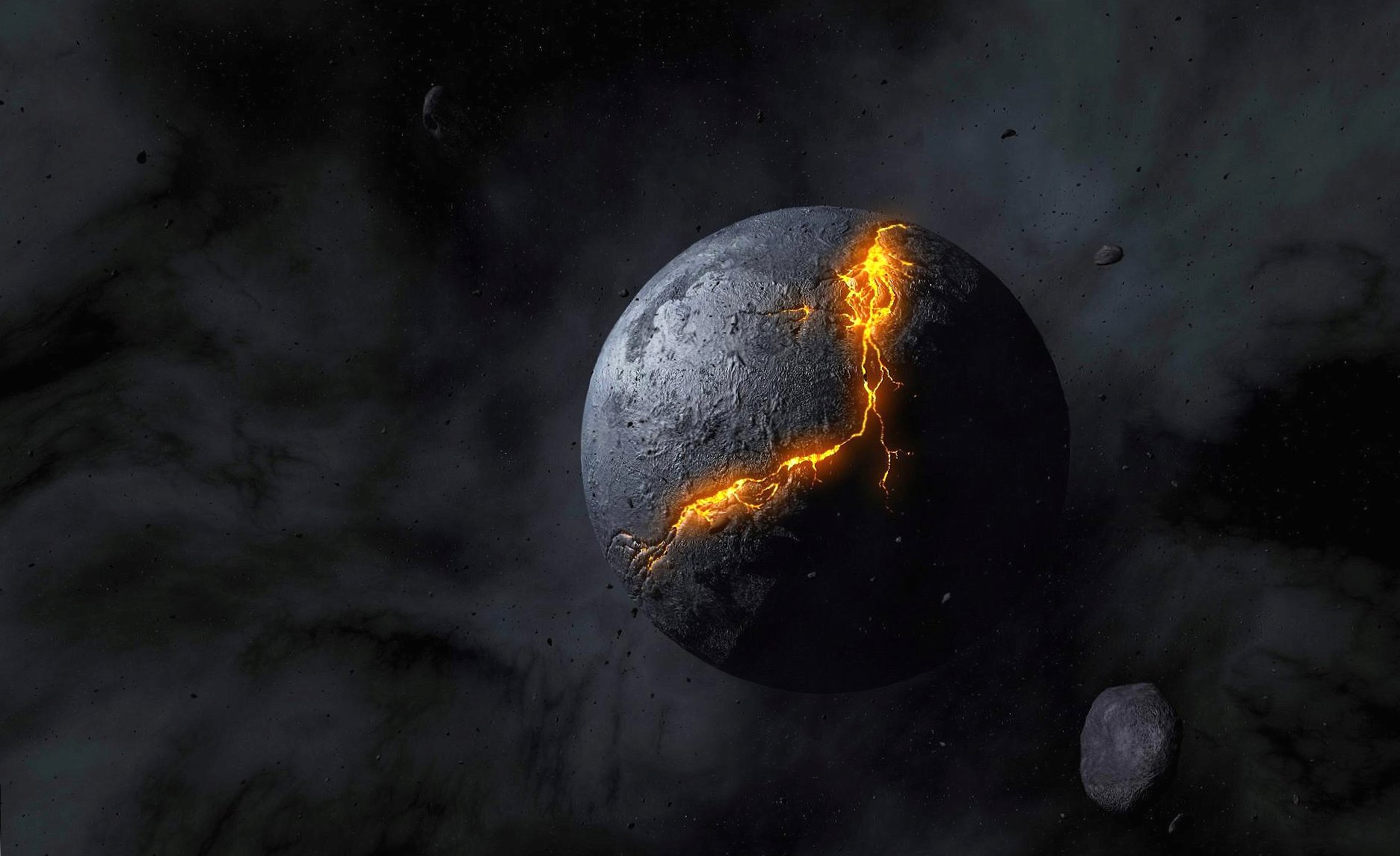 broken dark planet at 1280 x 960 size wallpapers HD quality
