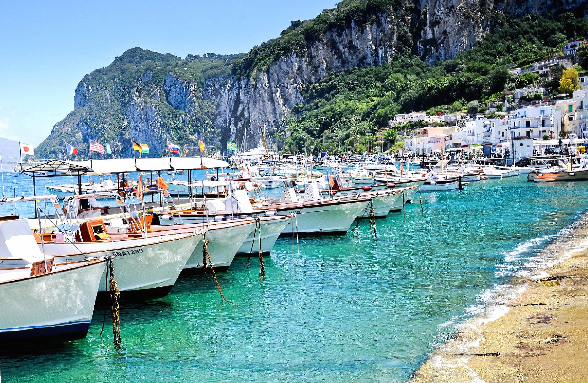 Capri italy boats wallpapers HD quality