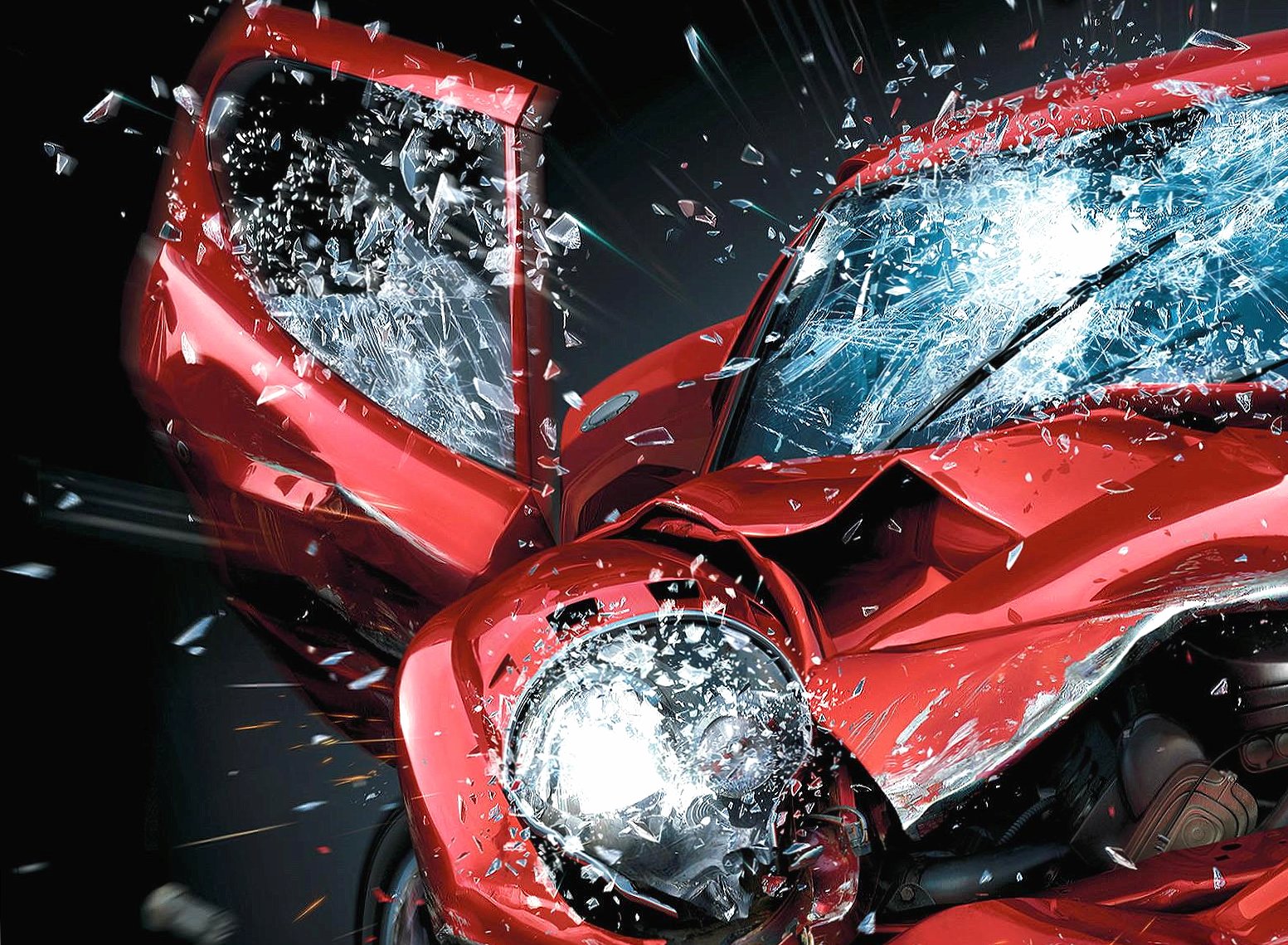 Car explosion 3d digital at 320 x 480 iPhone size wallpapers HD quality