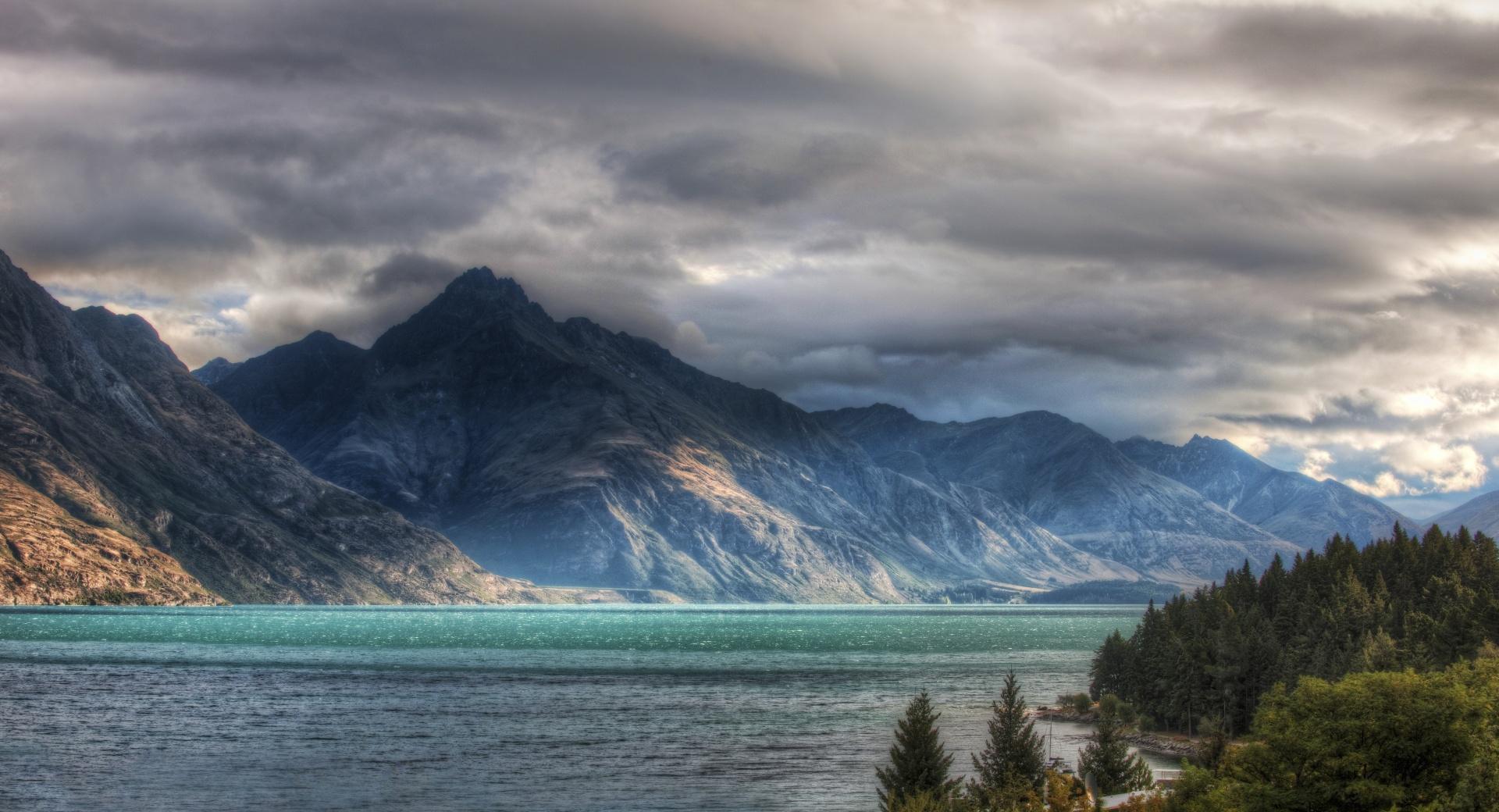 Cloudy Sky Above Mountain Lake at 750 x 1334 iPhone 6 size wallpapers HD quality