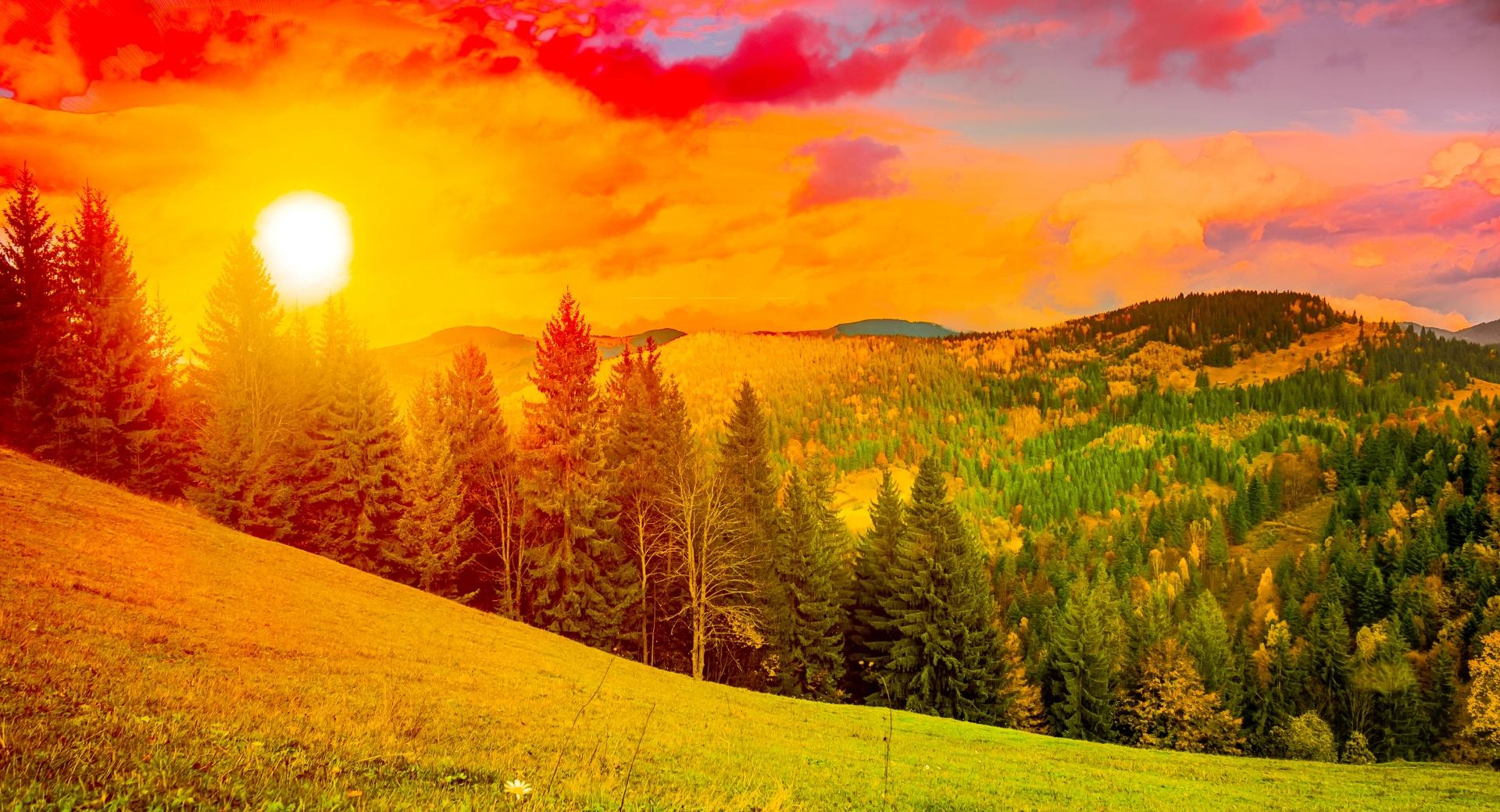 Colorful Sunrise Mountain Landscape at 750 x 1334 iPhone 6 size wallpapers HD quality