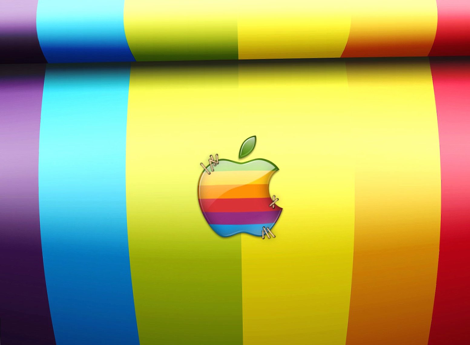 coloured apple at 320 x 480 iPhone size wallpapers HD quality