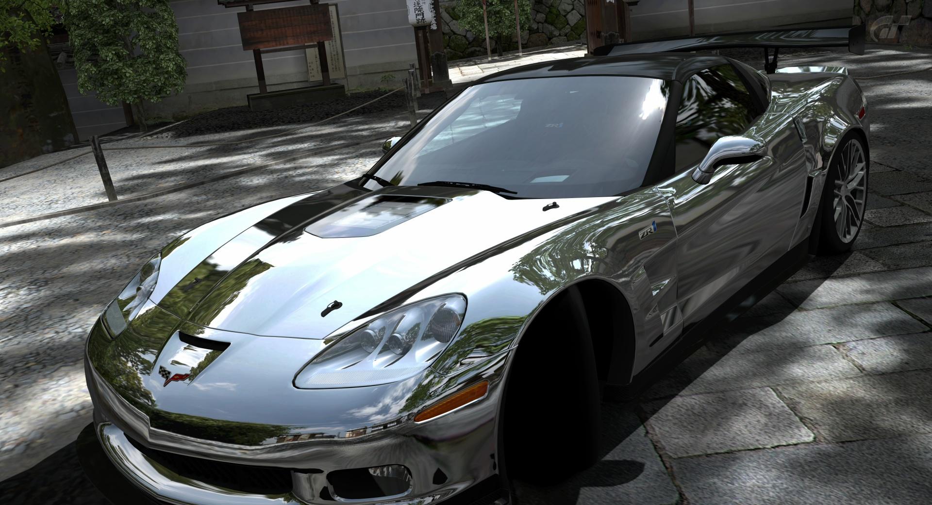 Corvette ZR1 Chrome at 640 x 1136 iPhone 5 size wallpapers HD quality