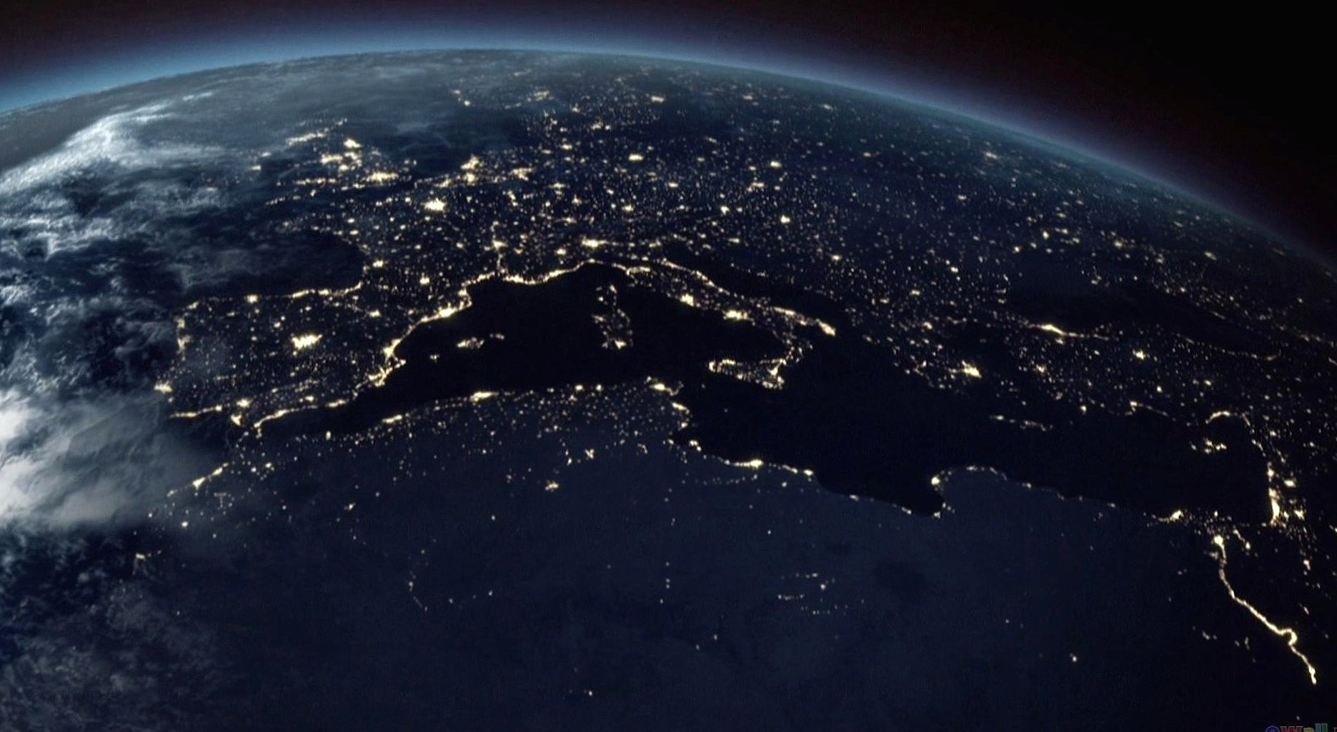 Europe and italy from space at 640 x 1136 iPhone 5 size wallpapers HD quality