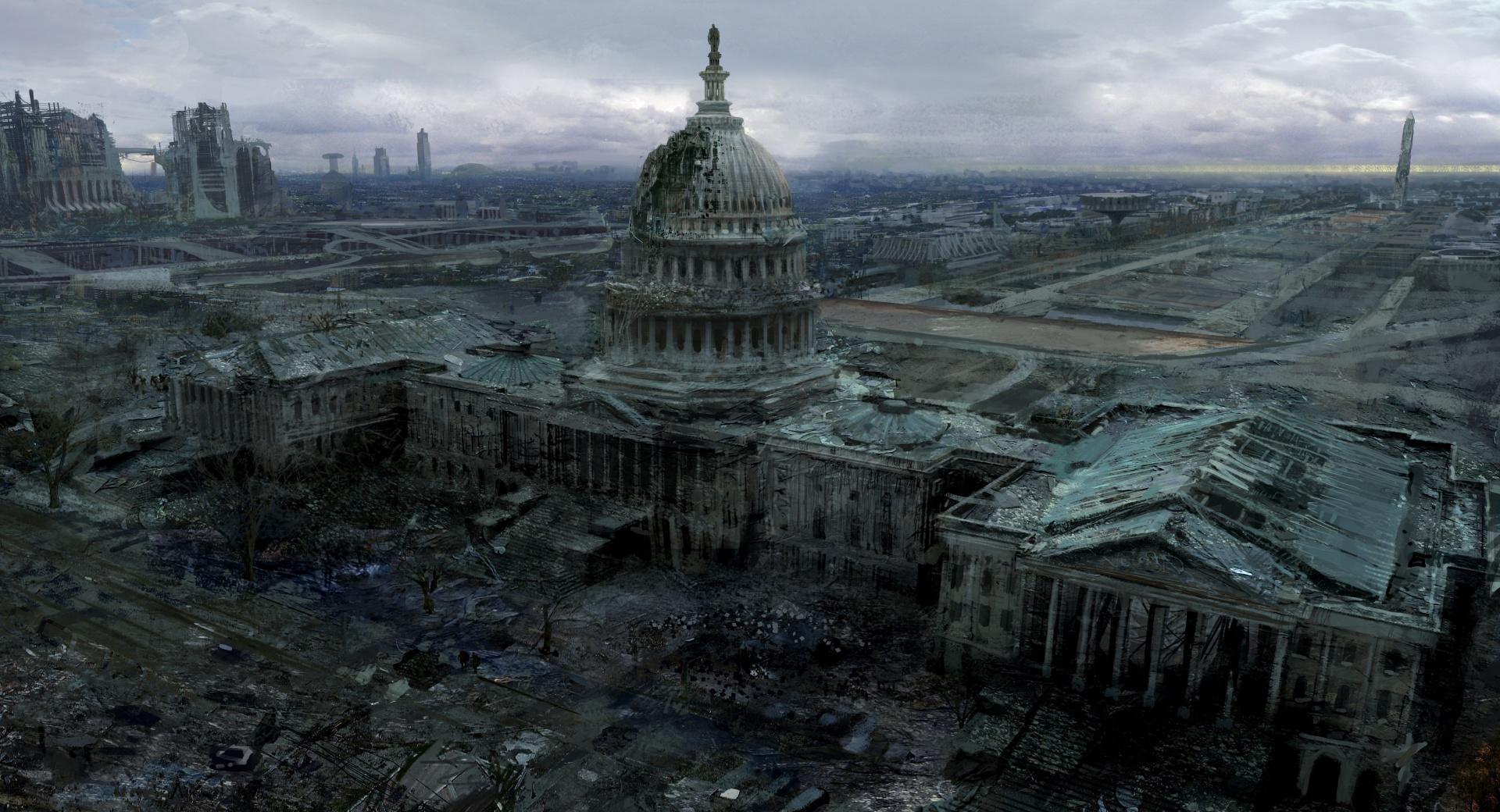 Fallout 3 Capitol Building at 640 x 960 iPhone 4 size wallpapers HD quality