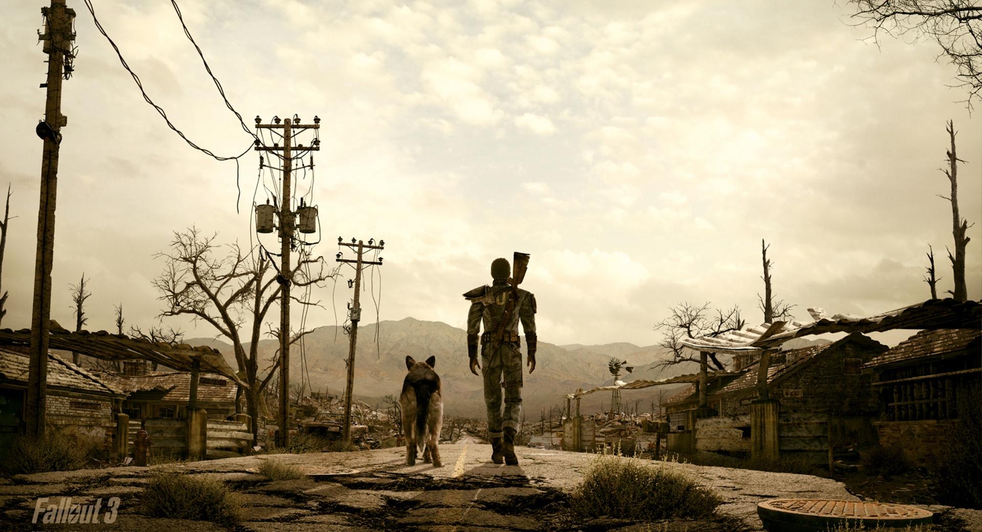 Fallout 3 Man And His Dog at 2048 x 2048 iPad size wallpapers HD quality
