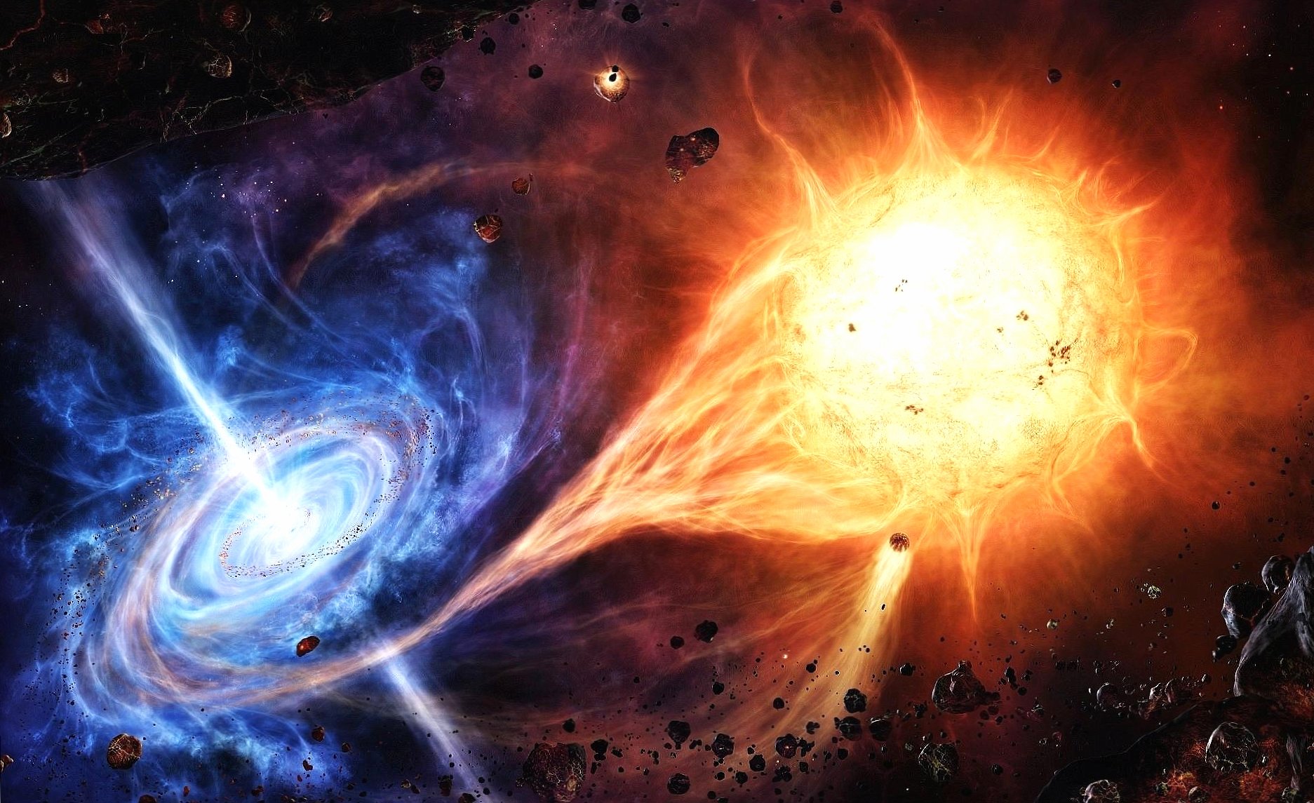 Galaxies fusion at 1600 x 1200 size wallpapers HD quality