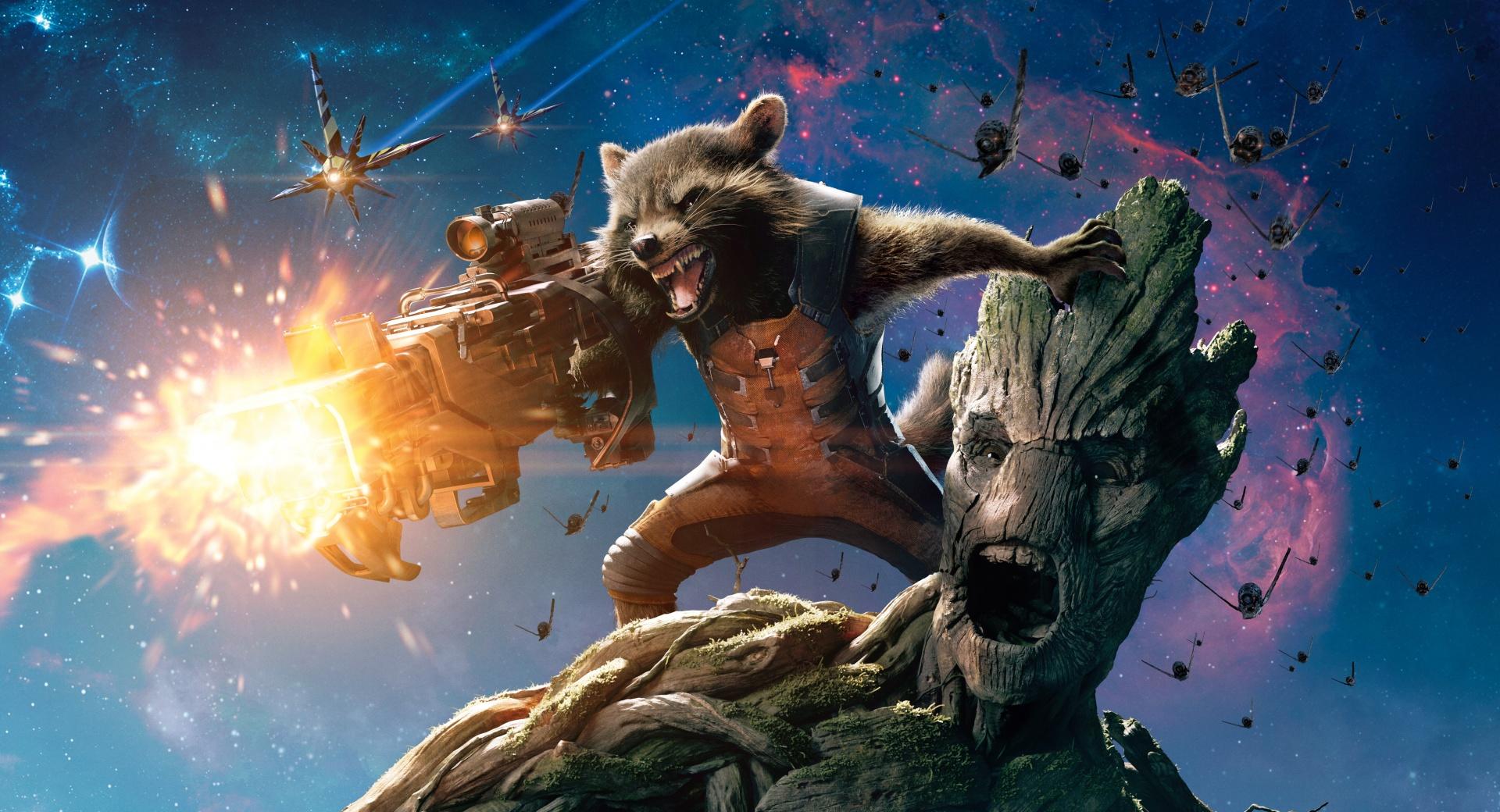 Guardians Of The Galaxy Groot And Rocket Raccoon at 2048 x 2048 iPad size wallpapers HD quality