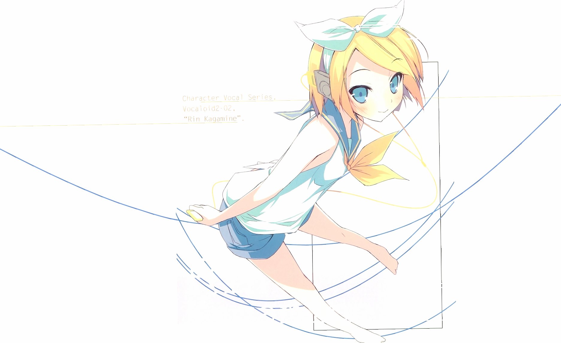 Happy Rin Kagamine in Vocaloid at 640 x 1136 iPhone 5 size wallpapers HD quality