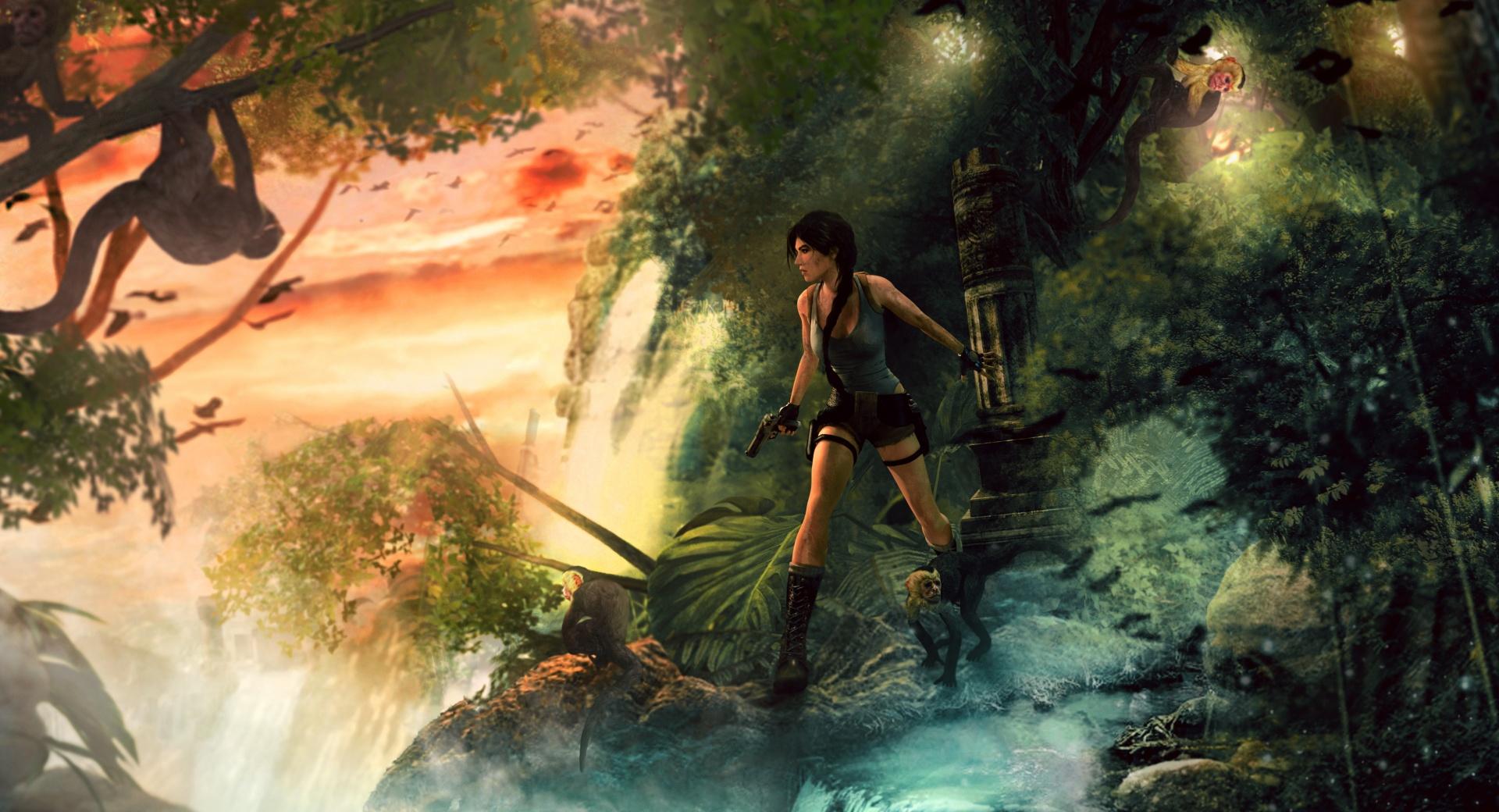Lara Croft Jungle at 2048 x 2048 iPad size wallpapers HD quality