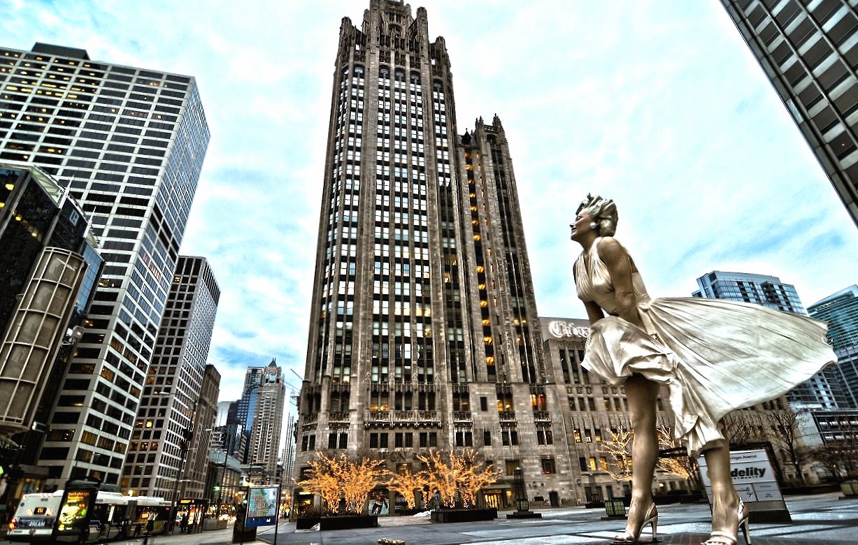 Marilyn monroe monument chicago wallpapers HD quality