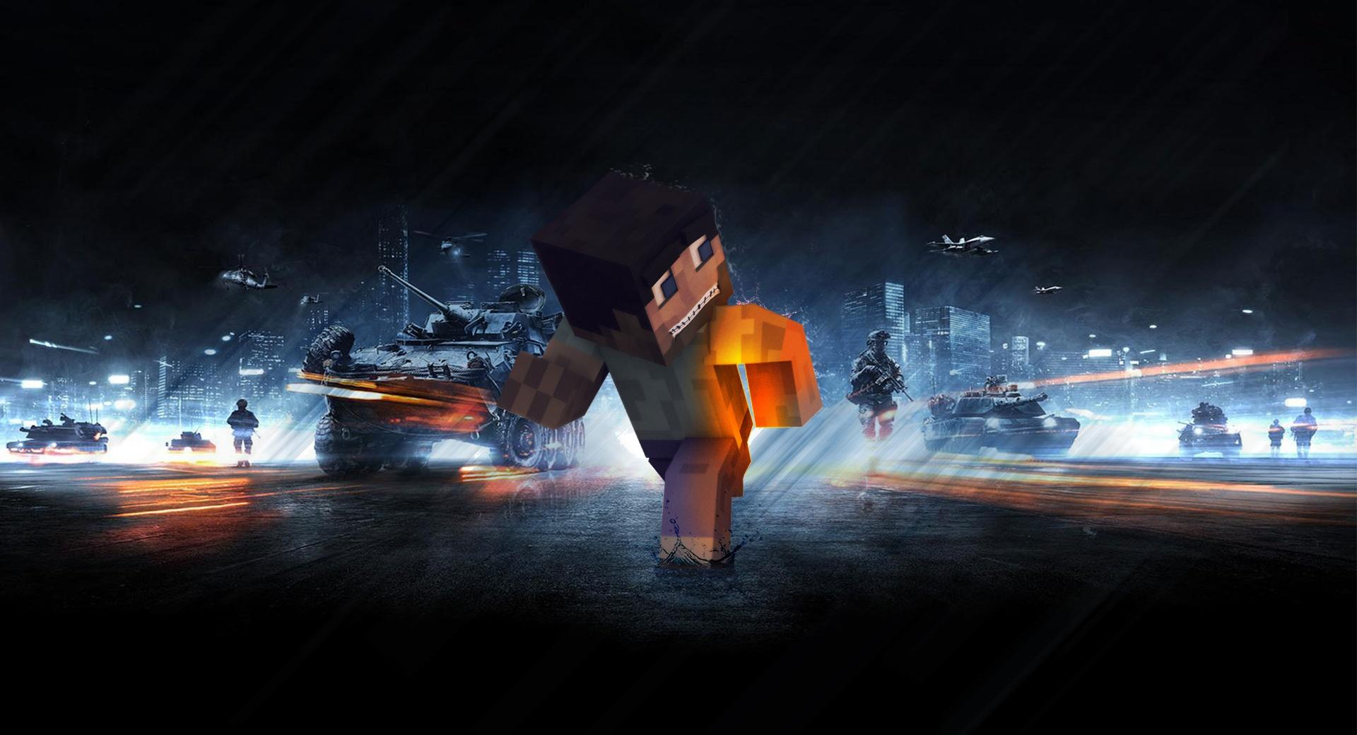MineCraft In BattleField at 750 x 1334 iPhone 6 size wallpapers HD quality