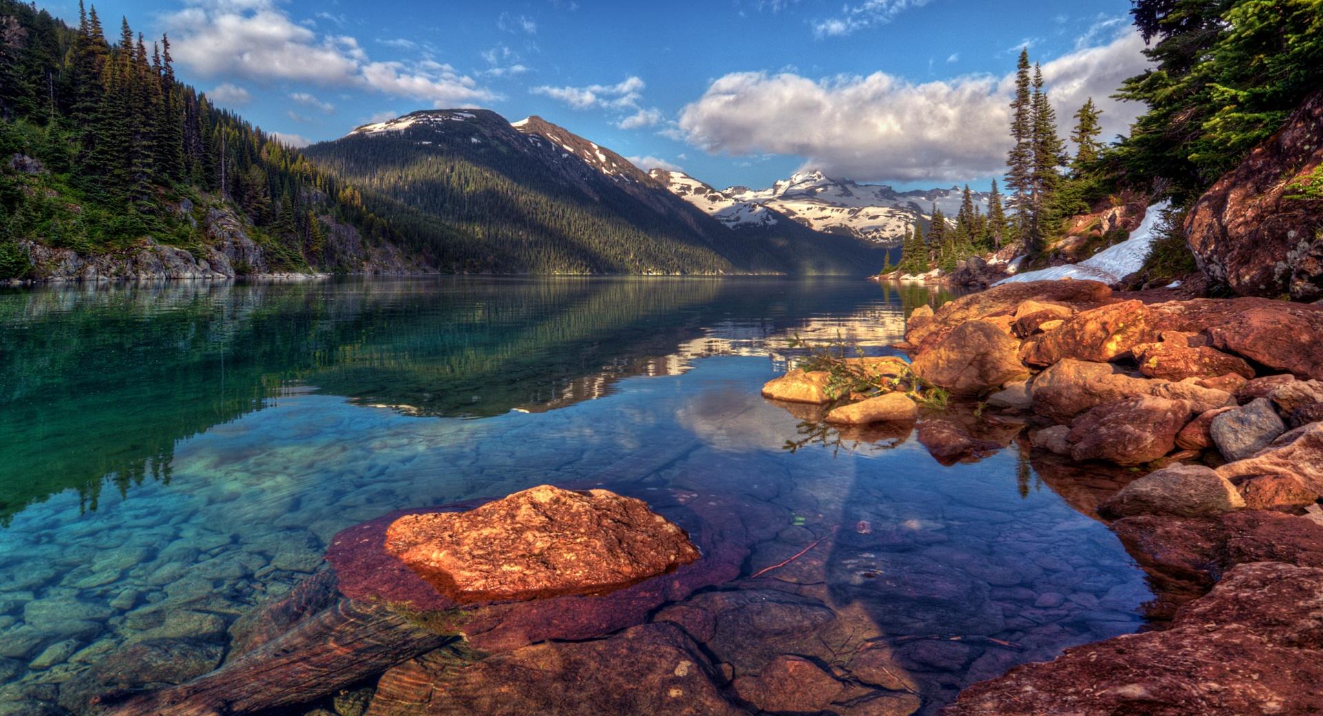 Mountain Lake With Clear Water at 640 x 1136 iPhone 5 size wallpapers HD quality