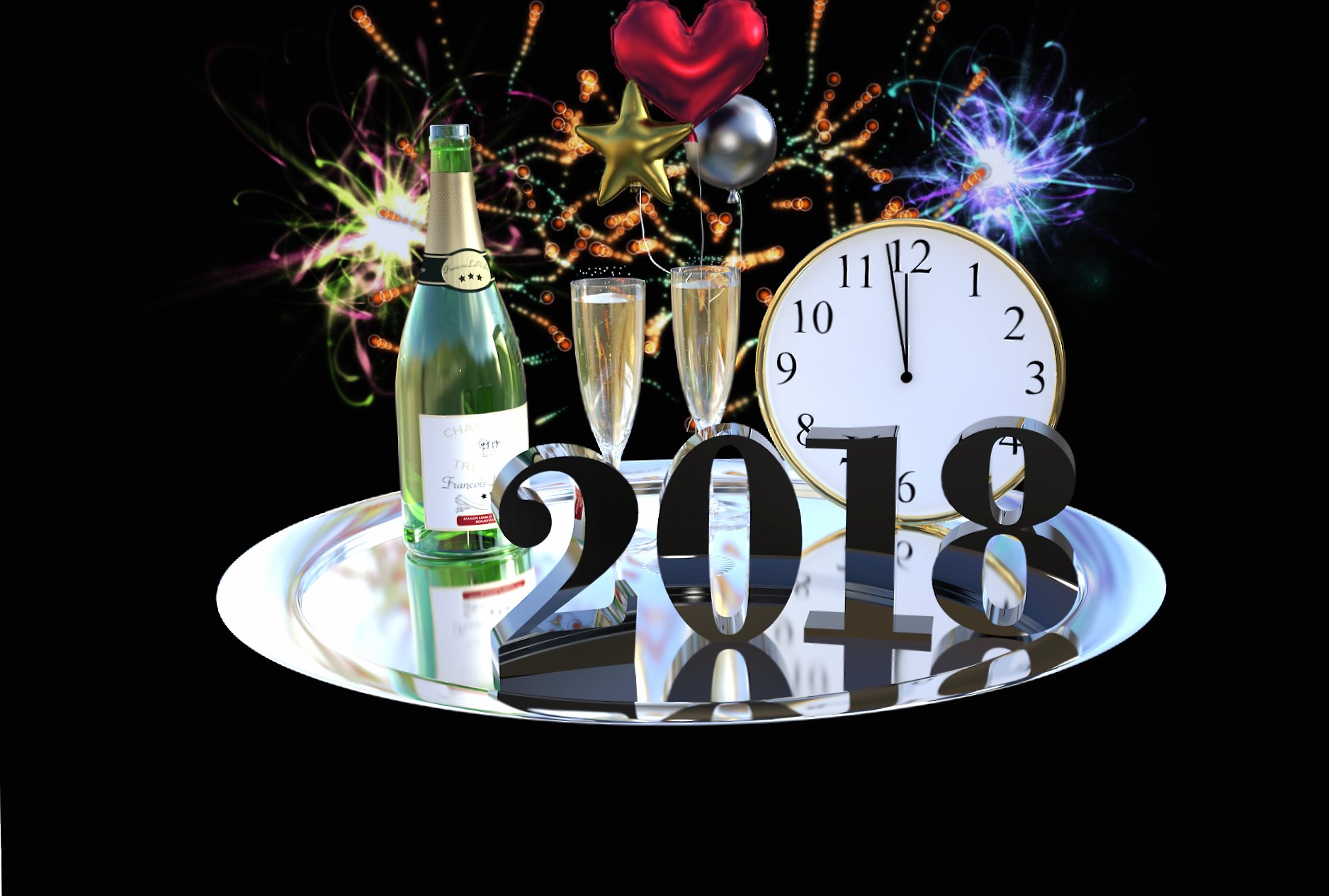 New Year 2018 at 320 x 480 iPhone size wallpapers HD quality