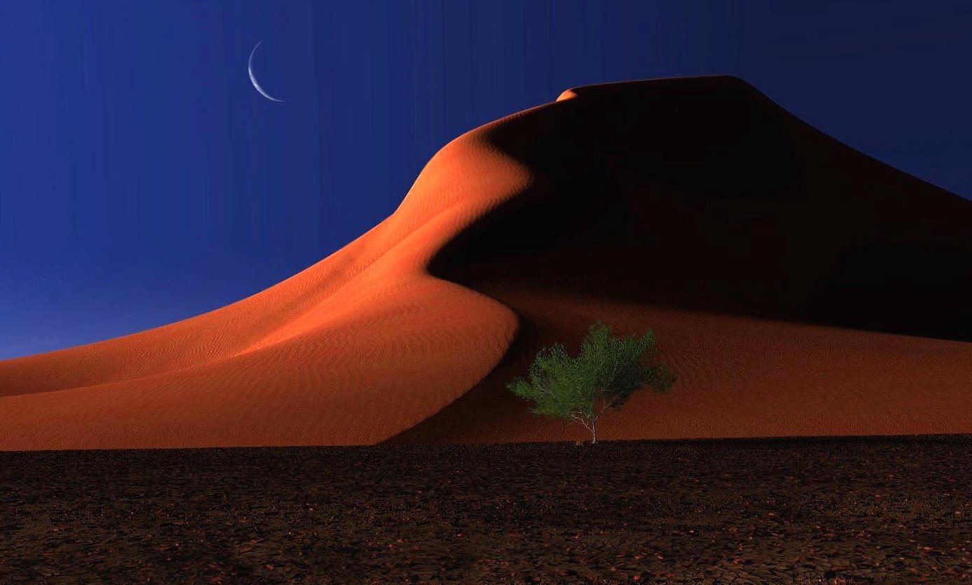 Night namib dune with moon at 1600 x 1200 size wallpapers HD quality