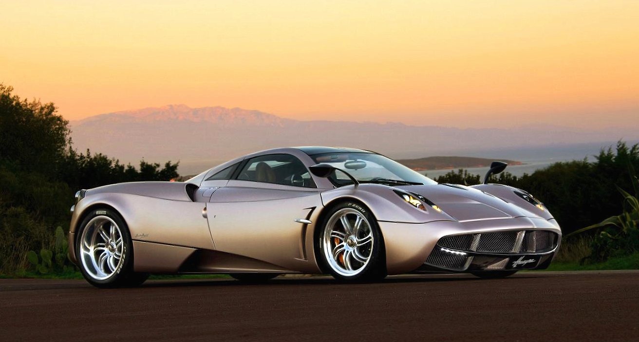Pagani huayra sunset at 1334 x 750 iPhone 7 size wallpapers HD quality