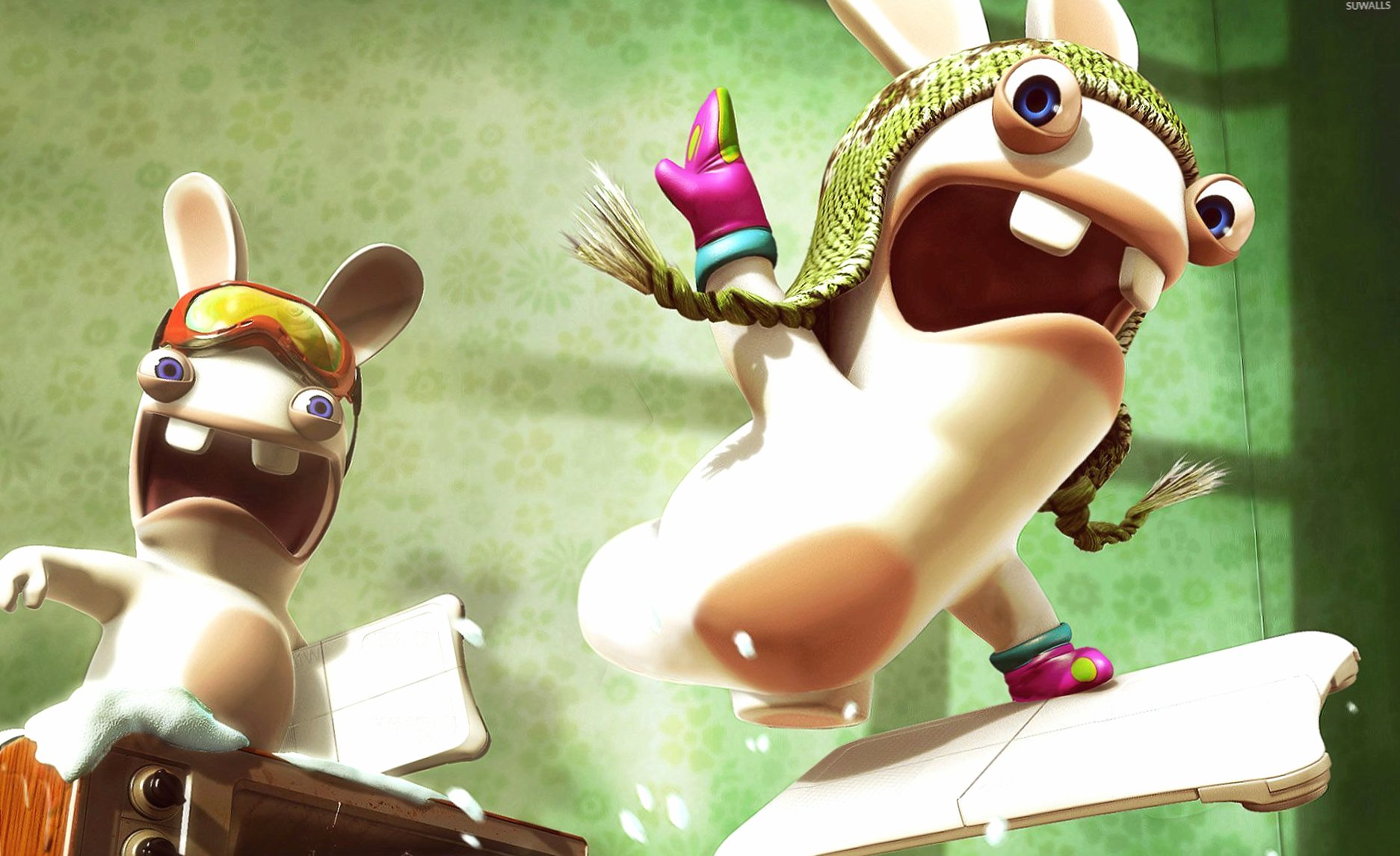 Rayman Raving Rabbids screaming at 640 x 1136 iPhone 5 size wallpapers HD quality