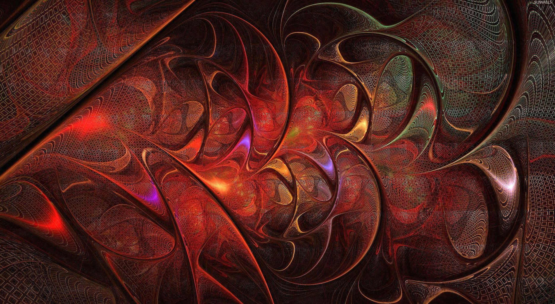Red fractal shapes at 640 x 1136 iPhone 5 size wallpapers HD quality