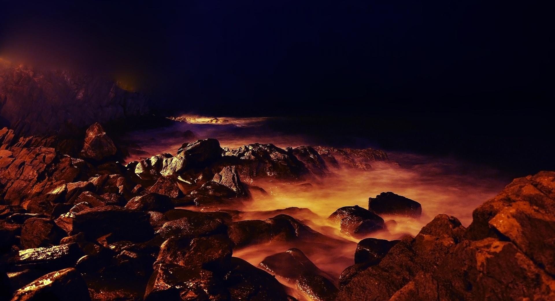 Sea Shore At Night at 640 x 960 iPhone 4 size wallpapers HD quality