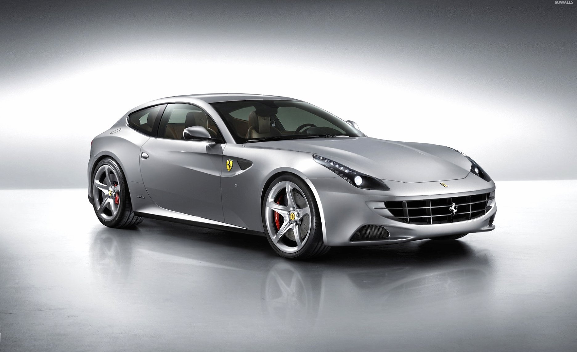Silver Ferrari FF in a studio at 1334 x 750 iPhone 7 size wallpapers HD quality