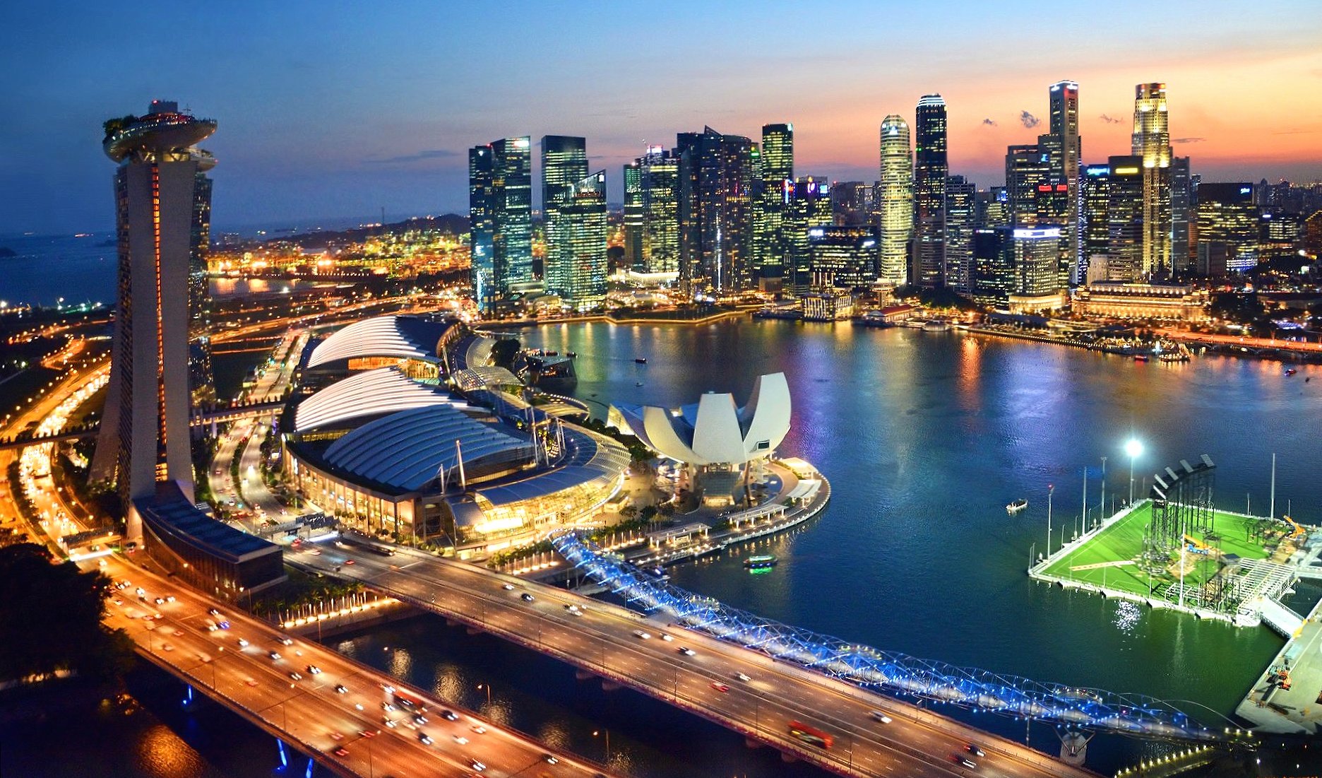 Singapore by night wallpapers HD quality