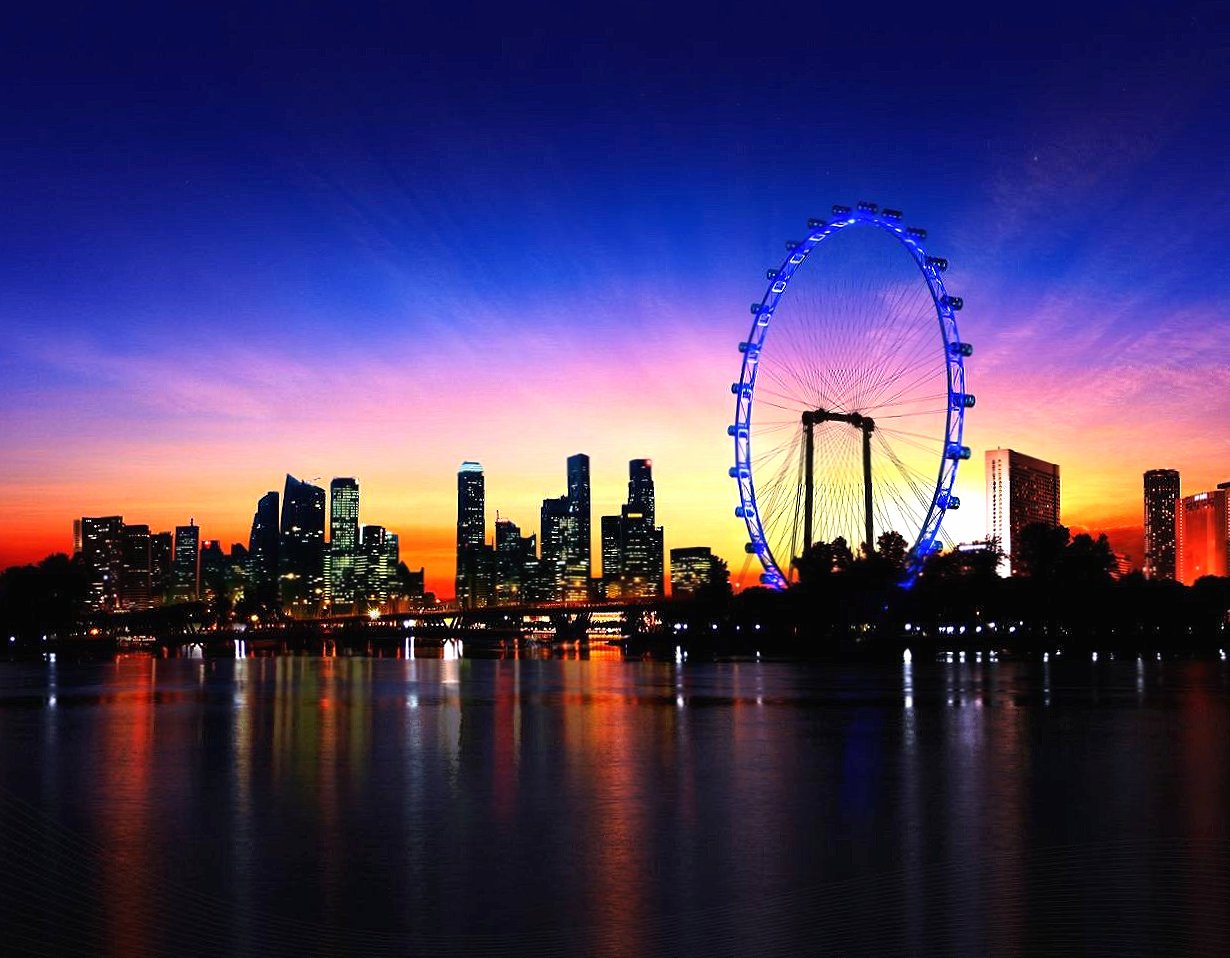 Singapore night at 640 x 1136 iPhone 5 size wallpapers HD quality