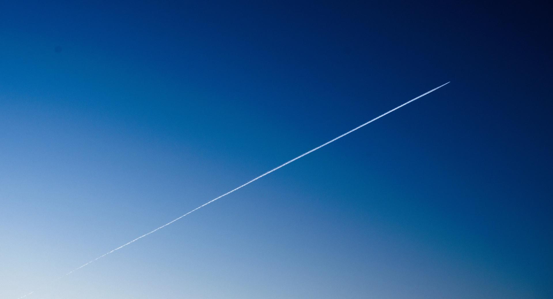Sky Gradient. And Trace of an Airplane wallpapers HD quality